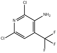 3-アミノ-2,6-ジクロロ-4-(トリフルオロメチル)ピリジン 塩化物 化学構造式