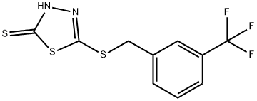 5-[3-(トリフルオロメチル)ベンジルチオ]-1,3,4-チアジアゾール-2-チオール 化学構造式