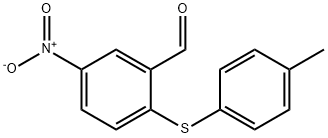 2-[(4-METHYLPHENYL)THIO]-5-NITROBENZALDEHYDE Structure