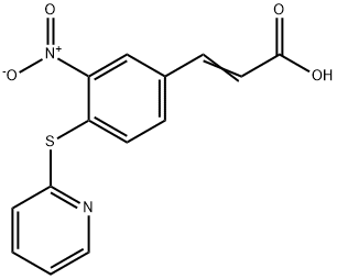 3-[3-ニトロ-4-(2-ピリジルチオ)フェニル]アクリル酸 化学構造式
