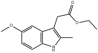 (5-甲氧基-2-甲基-1H-吲哚-3-基)-乙酸乙酯, 17536-38-8, 结构式