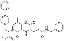 L-Alanine, 3-[1,1-biphenyl]-4-yl-N-[N-[1-(methoxycarbonyl)-4-oxo-4-[(phenylmethyl)amino]butyl]-L-leucyl]-, methyl ester, (S)- (9CI) Struktur