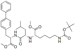 L-Alanine, 3-[1,1-biphenyl]-4-yl-N-[N-[5-[[(1,1-dimethylethoxy)carbonyl]amino]-1-(methoxycarbonyl)pentyl]-L-leucyl]-, methyl ester, (S)- (9CI) Struktur