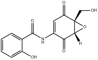 Benzamide, 2-hydroxy-N-(6-(hydroxymethyl)-2,5-dioxo-7-oxabicyclo(4.1.0 )hept-3-en-3-yl)-, (1S)-|环氧醌霉素 B