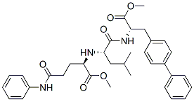 L-Alanine, 3-[1,1-biphenyl]-4-yl-N-[N-[1-(methoxycarbonyl)-4-oxo-4-(phenylamino)butyl]-L-leucyl]-, methyl ester, (R)- (9CI) Struktur
