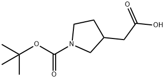 1-N-BOC-ピロリジン-3-酢酸 化学構造式