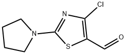 4-クロロ-2-(1-ピロリジノ)-5-チアゾールカルボキシアルデヒド 化学構造式