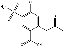 2-(アセチルアミノ)-5-(アミノスルホニル)-4-クロロ安息香酸 化学構造式