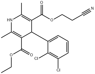1,4- DIHYDRO-2,6-DIMETHYL-3-(2-CYANOETHOXYCARBONYL)-5-ETHOXYCARBONYL-4-(2,3-DICHLOROPHENYL)PYRIDINE Struktur