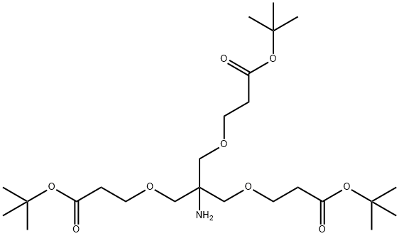 tert-butyl 3,3'-(2-aMino-2-((3-tert-butoxy-3-oxopropoxy)Methyl)propane-1,3-diyl)bis(oxy)dipropanoate Structure