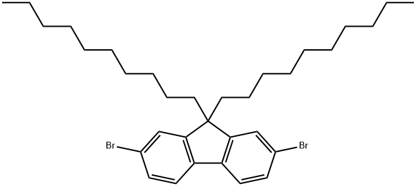 9,9-Didecyl-2,7-dibromofluorene Struktur