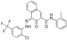 (4Z)-4-[[2-chloro-5-(trifluoromethyl)phenyl]hydrazinylidene]-N-(2-meth ylphenyl)-3-oxo-naphthalene-2-carboxamide Struktur