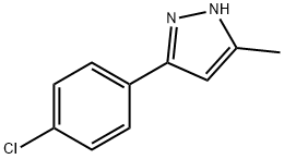3-(4-クロロフェニル)-5-メチル-1H-ピラゾール 化学構造式