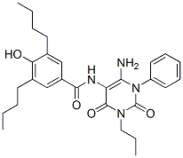Benzamide,  N-(6-amino-1,2,3,4-tetrahydro-2,4-dioxo-1-phenyl-3-propyl-5-pyrimidinyl)-3,5-dibutyl-4-hydroxy-|