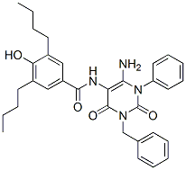 Benzamide,  N-[6-amino-1,2,3,4-tetrahydro-2,4-dioxo-1-phenyl-3-(phenylmethyl)-5-pyrimidinyl]-3,5-dibutyl-4-hydroxy-|