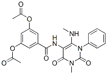 Benzamide,  3,5-bis(acetyloxy)-N-[1,2,3,4-tetrahydro-3-methyl-6-(methylamino)-2,4-dioxo-1-phenyl-5-pyrimidinyl]- Struktur