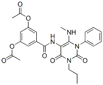 Benzamide,  3,5-bis(acetyloxy)-N-[1,2,3,4-tetrahydro-6-(methylamino)-2,4-dioxo-1-phenyl-3-propyl-5-pyrimidinyl]- Structure