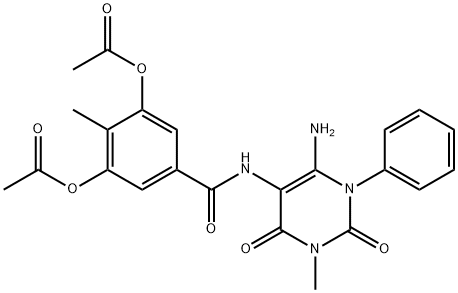 Benzamide,  3,5-bis(acetyloxy)-N-(6-amino-1,2,3,4-tetrahydro-3-methyl-2,4-dioxo-1-phenyl-5-pyrimidinyl)-4-methyl-|