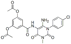 Benzamide,  3,5-bis(acetyloxy)-N-[6-amino-1-(4-chlorophenyl)-1,2,3,4-tetrahydro-3-methyl-2,4-dioxo-5-pyrimidinyl]-|