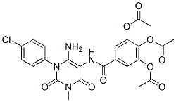 Benzamide,  3,4,5-tris(acetyloxy)-N-[6-amino-1-(4-chlorophenyl)-1,2,3,4-tetrahydro-3-methyl-2,4-dioxo-5-pyrimidinyl]- Structure