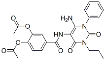 Benzamide,  3,4-bis(acetyloxy)-N-(6-amino-1,2,3,4-tetrahydro-2,4-dioxo-1-phenyl-3-propyl-5-pyrimidinyl)- Structure