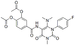 Benzamide,  3,4-bis(acetyloxy)-N-[6-(dimethylamino)-1-(4-fluorophenyl)-1,2,3,4-tetrahydro-3-methyl-2,4-dioxo-5-pyrimidinyl]- Structure