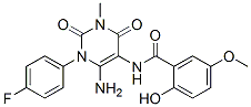 Benzamide,  N-[6-amino-1-(4-fluorophenyl)-1,2,3,4-tetrahydro-3-methyl-2,4-dioxo-5-pyrimidinyl]-2-hydroxy-5-methoxy- Structure