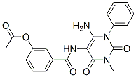 Benzamide,  3-(acetyloxy)-N-(6-amino-1,2,3,4-tetrahydro-3-methyl-2,4-dioxo-1-phenyl-5-pyrimidinyl)- Struktur