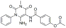 Benzamide,  4-(acetyloxy)-N-(6-amino-1,2,3,4-tetrahydro-3-methyl-2,4-dioxo-1-phenyl-5-pyrimidinyl)- Struktur