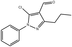 5-クロロ-1-フェニル-3-プロピル-1H-ピラゾール-4-カルブアルデヒド 化学構造式