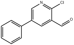 2-クロロ-5-フェニルピリジン-3-カルボキシアルデヒド 化学構造式