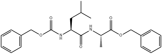N-カルボベンゾキシ-L-ロイシル-L-アラニン ベンジル 化学構造式