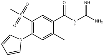 N-(二氨基亚甲基)-2-甲基-5-(甲基磺酰基)-4-(1H-吡咯-1-基)苯甲酰胺, 176644-21-6, 结构式