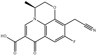 (S)-10-(Cyanomethyl)-9-fluoro-2,3-dihydro-3-methyl-7-oxo-7H-pyrido[1,2,3-de]-1,4-benzoxazine-6-carboxylic acid Structure