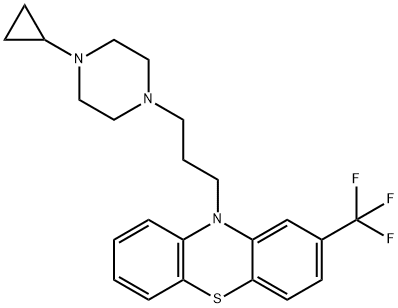 10-[3-(4-シクロプロピル-1-ピペラジニル)プロピル]-2-(トリフルオロメチル)-10H-フェノチアジン 化学構造式