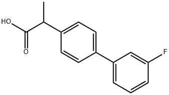 3'-フルオロ-α-メチルビフェニル-4-酢酸 化学構造式