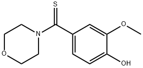 4-[(4-ヒドロキシ-3-メトキシフェニル)チオキソメチル]モルホリン 化学構造式