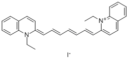 1-乙基-2-[7-(1-乙基-2(1H)-喹啉亚基)庚-1,3,5-三烯基]喹啉碘化物, 17695-32-8, 结构式