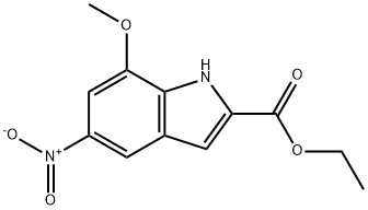 7-甲氧基-5-硝基-吲哚-2-羧酸乙酯, 176956-21-1, 结构式