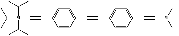 4-(4-((三异丙硅乙炔基)苯乙炔基)苯乙炔基)三甲基硅烷 结构式