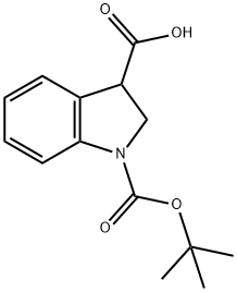 1-(叔丁氧羰基)吲哚啉-3-羧酸 结构式