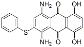 1,4-ジアミノ-5,8-ジヒドロキシ-2-(フェニルチオ)-9,10-アントラセンジオン 化学構造式