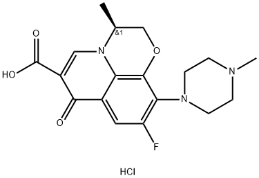 (3S)-9-Fluoro-2,3-dihydro-3-methyl-10-(4-methyl-1-piperazinyl)-7-oxo-7H-pyrido[1,2,3-de]-1,4-benzoxazine-6-carboxylic acid monohydrochloride Structure
