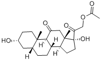 21-アセチルオキシ-3α,17α-ジヒドロキシ-5α-プレグナン-11,20-ジオン 化学構造式