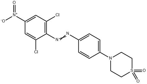 4-[4-(2,6-ジクロロ-4-ニトロフェニルアゾ)フェニル]-2,3,5,6-テトラヒドロ-4H-1,4-チアジン1,1-ジオキシド 化学構造式