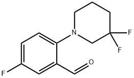 5-Fluoro-2-(3,3-difluoropiperidin-1-yl)benzaldehyde 结构式