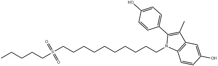 2-(4-HYDROXYPHENYL)-3-METHYL-1-[10-(PENTYLSULFONYL)DECYL]-1H-INDOL-5-OL,177583-70-9,结构式