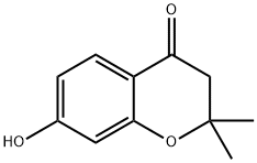 7-ヒドロキシ-2,2-ジメチル-2H-1-ベンゾピラン-4(3H)-オン 化学構造式