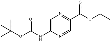 5-TERT-BUTOXYCARBONYLAMINO-PYRAZINE-2-CARBOXYLIC ACID ETHYL ESTER Struktur