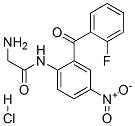 2-amino-2'-(o-fluorobenzoyl)-4'-nitroacetanilide hydrochloride Struktur